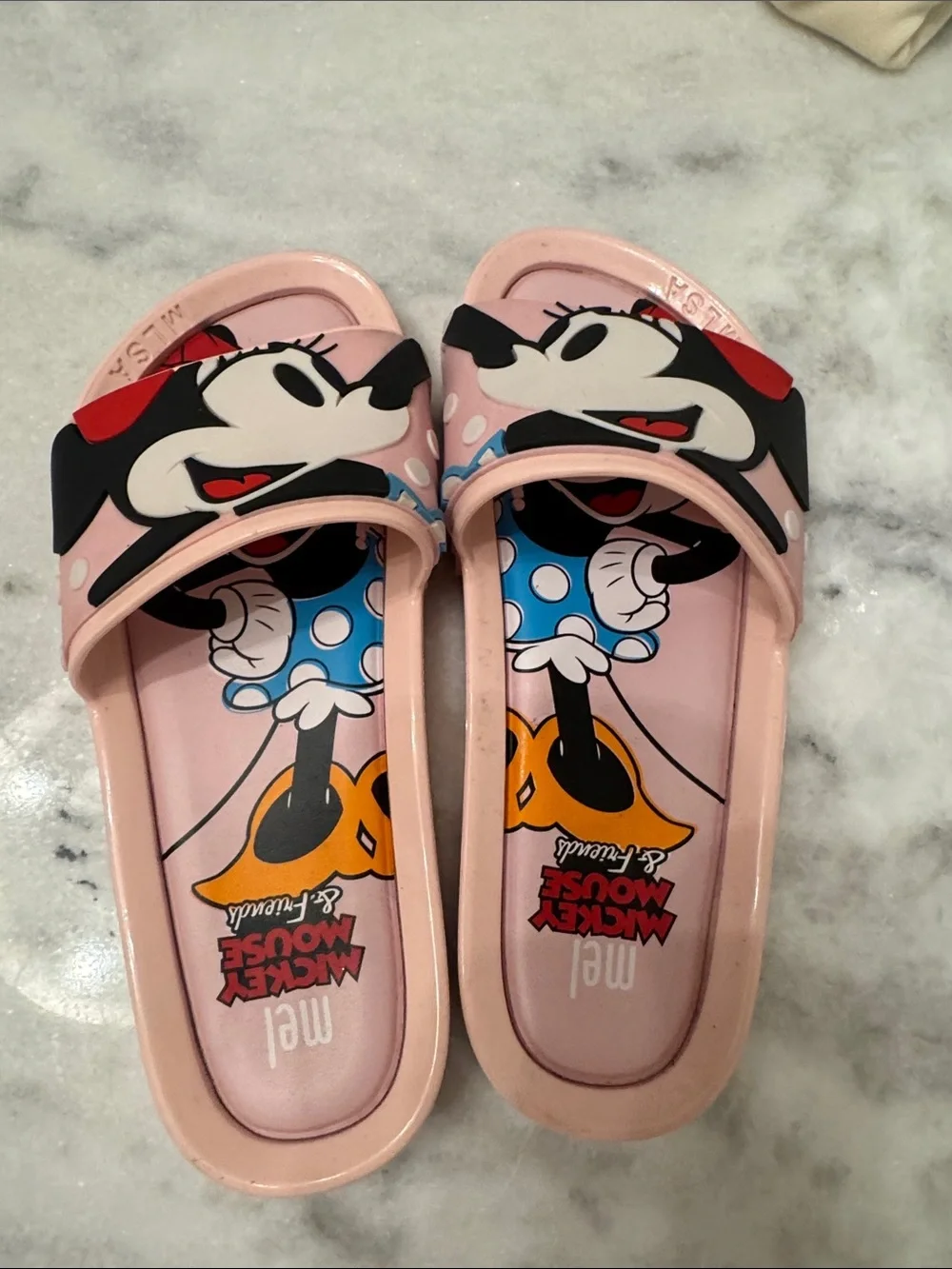 Mini Melissa Disney Minnie Mouse Slides Pink size 3
